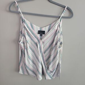 NWT! Lumiere Striped tank top cream, green, pink and blue Large